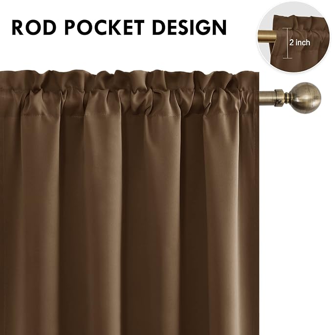 DWCN Blackout Curtains Room Darkening Thermal Insulated Bedroom Curtains Window - Image 4