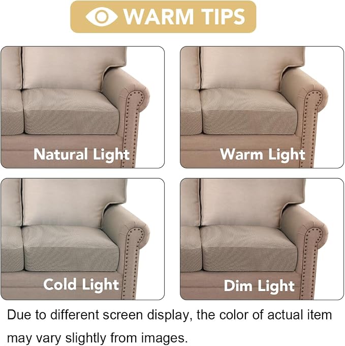 H.VERSAILTEX High Stretch Couch Cushion Covers, Chair Sofa Seat Slipcovers - Image 3