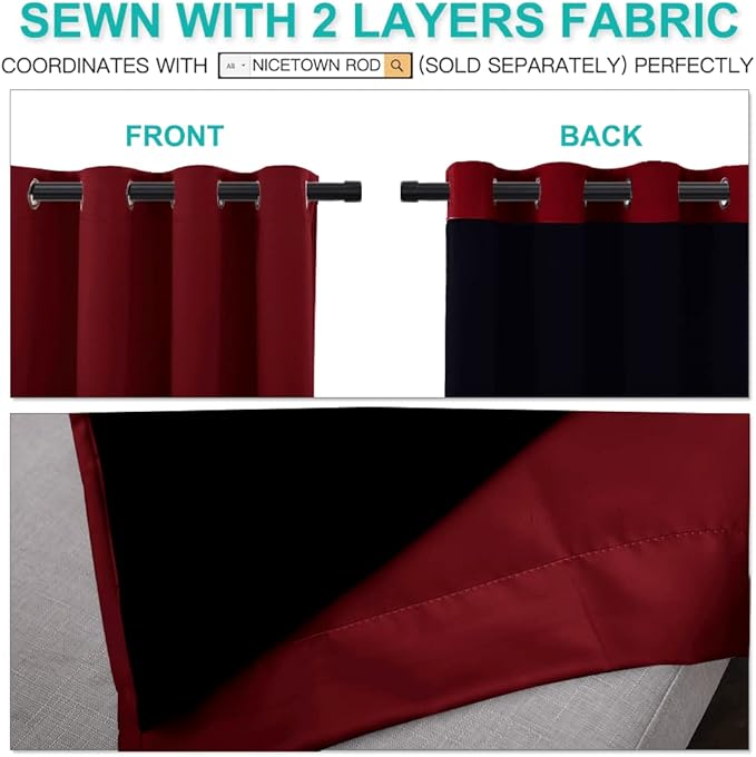NICETOWN 100% Blackout Curtains - Image 5