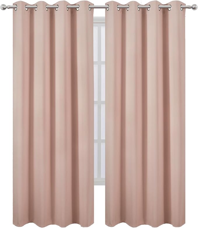 LEMOMO Blush Thermal Blackout Curtains/52 x 95 Inch/Set of 2 Panels Room - Image 2