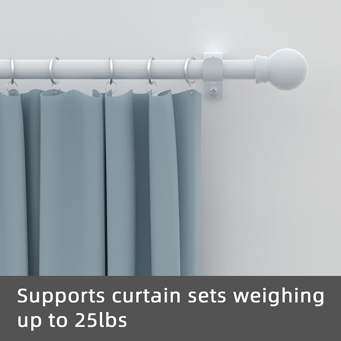 GXOACKJ Curtain Rods for windows 32-48 inch, 5/8 inch Decorative White Splicing - Image 2