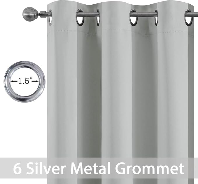 Yakamok Blackout Curtains for Bedroom, Grommet Thermal Insulated Room Darkening - Image 3