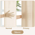 HOMEIDEAS Non-See-Through Beige Privacy Sheer Curtains, 52 X 96 Inches Long 2 - Image 3