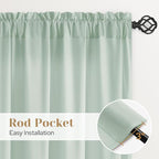HOMEIDEAS Non-See-Through Sage Green Privacy Sheer Curtains, 30 X 36 Inches - Image 5