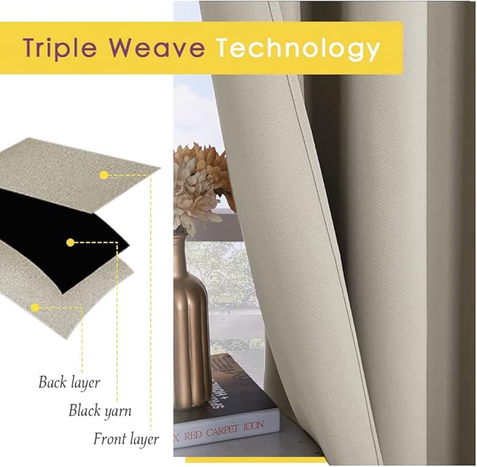 NICETOWN Blackout Curtains for Bedroom, 42 W by 80 L, Thermal Insulated - Image 4