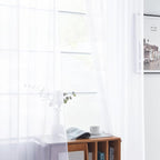 youleyar Sheer Rod Pocket Curtain Voile Draperies 2 Panels White Beige Black - Image 4