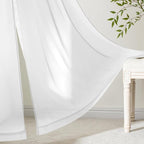 MIULEE White Sheer Curtains 84 Inches Long, 4 Panels Set, Light Filtering Rod - Image 6