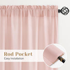 HOMEIDEAS Non-See-Through Blush Pink Privacy Sheer Curtains, 52 X 72 Inches - Image 5