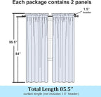 Simplebrand Grey Semi Sheer Curtains 84 Inches Long 2 Panels, Light Filtering - Image 7