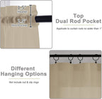 Taupe Valances for Windows, Taupe Sheer Curtains 14 Inch Length 2 Pack Kitchen - Image 4