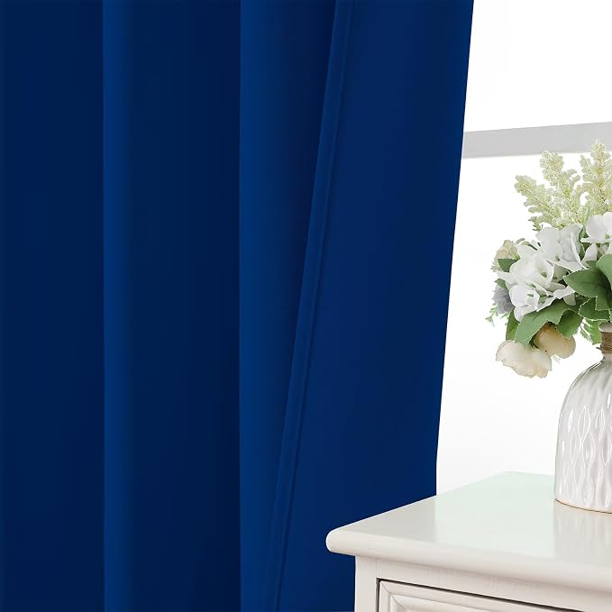 CUCRAF Royal Blue Blackout Curtains 72 inch Length 2 Panels Set, Rod Pocket - Image 6