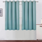 LEMOMO Blackout Curtains 66 x 54 Inch Long Stone Blue Curtains Set of 2 Panels by Lemomo