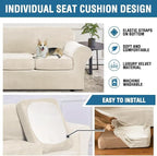 H.VERSAILTEX High Stretch Sofa Slipcover 4 Piece Cover Velvet Furniture - Image 6