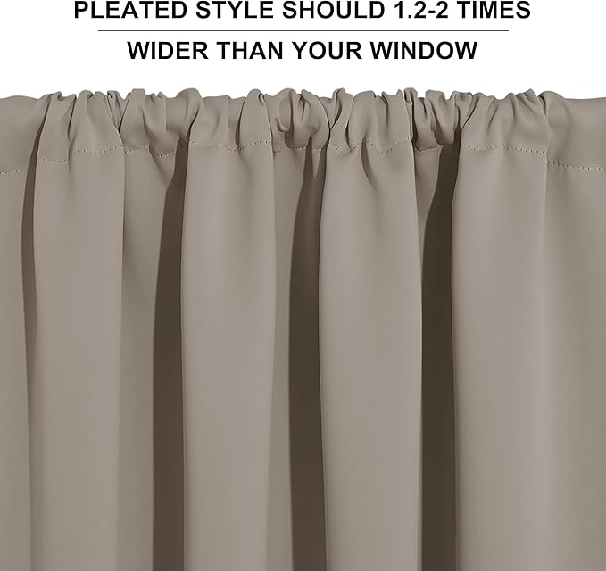 RYB HOME Blackout Curtains for Bedroom Living Room 72 inches Long, Thermal - Image 5