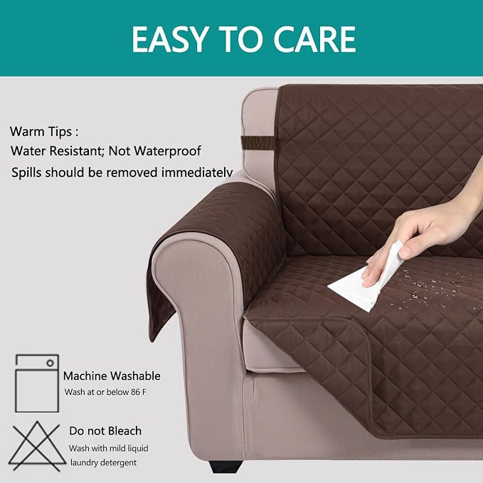 U-NICE HOME Recliner Chair Covers Reversible Quilted Water Repellent Pet - Image 4