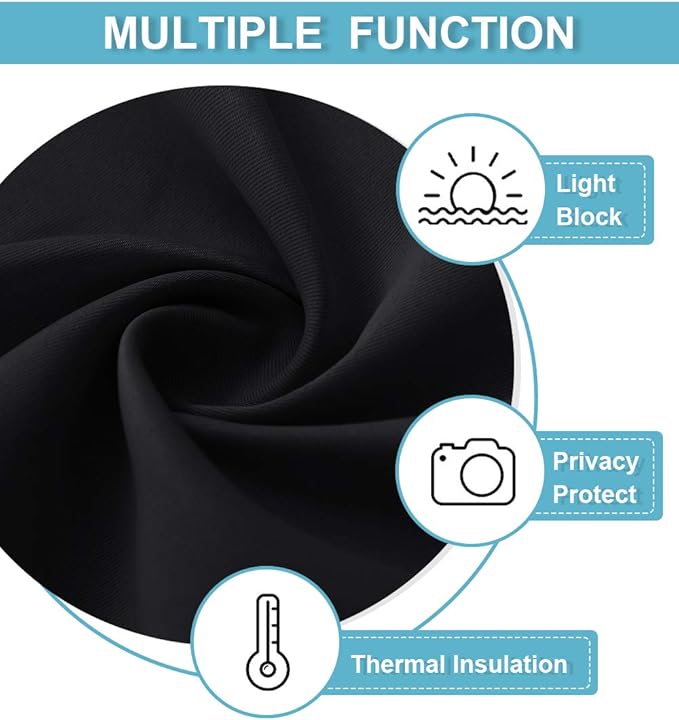 RYB HOME Blackout Curtains for Bedroom Living Room 63 inches Long, Thermal - Image 6