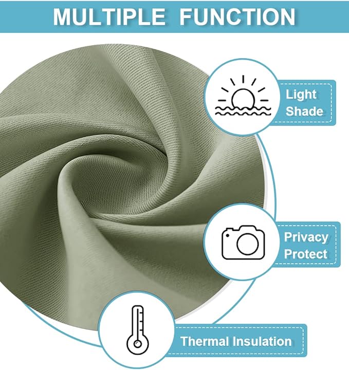 RYB HOME Blackout Curtains for Bedroom Living Room 63 inches Long, Thermal - Image 5