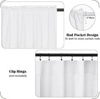 FRAMICS Farmhouse Valance Curtains, Boho Cotton Linen Kitchen Valance, Country - Image 4