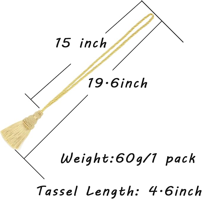 Fenghuangwu 6 Pack Curtain Tie Backs Rope Tassels - Image 2