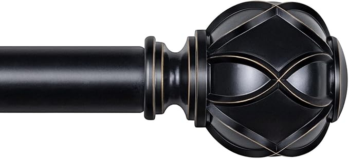 KAMANINA Black Curtain Rod for Windows 72 to 144 Inches Long Heavy Duty Curtain by KAMANINA