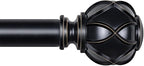 KAMANINA Black Curtain Rod for Windows 72 to 144 Inches Long Heavy Duty Curtain by KAMANINA