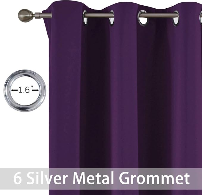 Yakamok Blackout Curtains for Bedroom, Thermal Insulated Blackout Grommet Top - Image 3