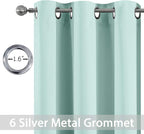 Yakamok Aqua Blackout Curtains for Bedroom, Grommet Thermal Insulated Room - Image 3