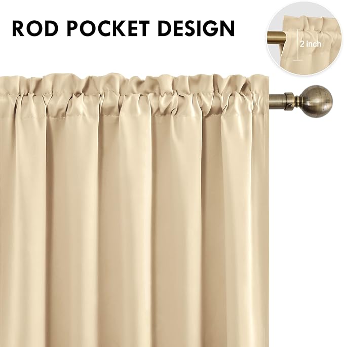 DWCN Blackout Curtains for Living Room Thermal Insulated, Energy Saving & Noise - Image 4