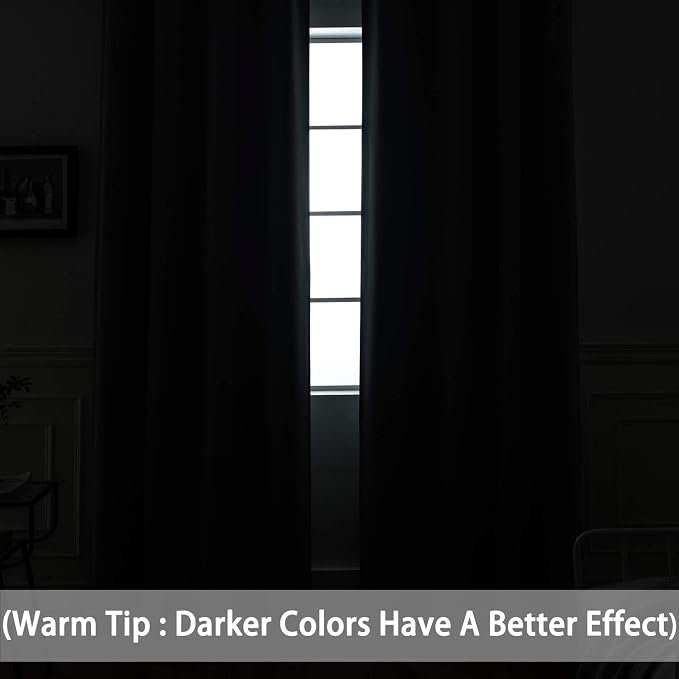 Yakamok Blackout Curtains with Grommet Thermal Insulated Room Darkening Window - Image 3