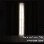 LEMOMO Blackout Curtains 66 x 54 Inch Long Natural Curtains Set of 2 Panels - Image 3