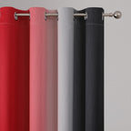 Estelar Textiler Ombre Red and Black Curtains 45 Inch Length 2 Panels, 100% - Image 4