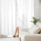 HOMEIDEAS Non-See-Through White Privacy Sheer Curtains, 52 X 63 Inches Long 2 by HOMEIDEAS