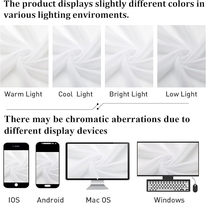 Lecloud White Sheer Curtains 68 Inch Length 2 Pcs, Voile Dual Rod Pocket Living - Image 8