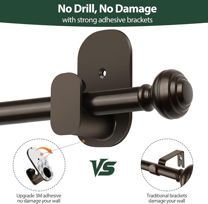 KAMANINA Curtain Rods No Drilling - Image 5