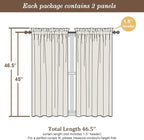 Chyhomenyc Charcoal Grey Short Curtains 45 Inch Length 2 Panels, Light - Image 4