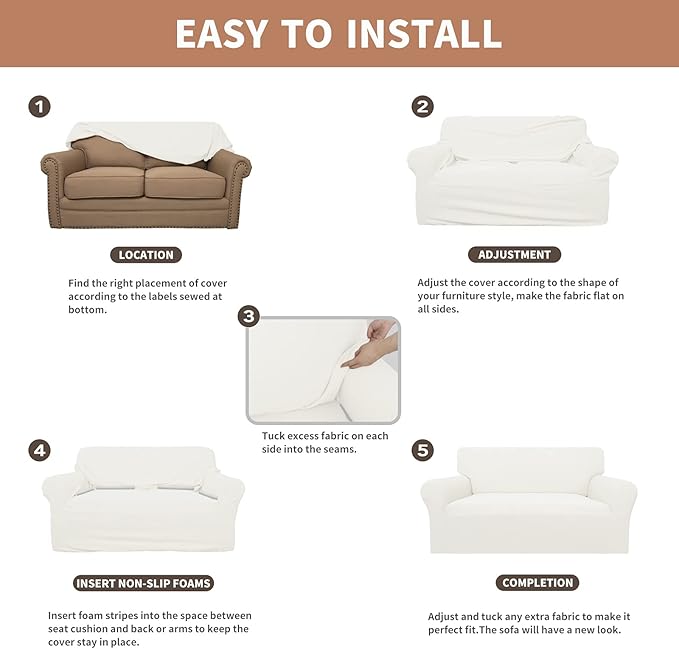 Easy-Going 100% Waterproof Couch Cover, Dual Waterproof Sofa Cover, Stretch - Image 5