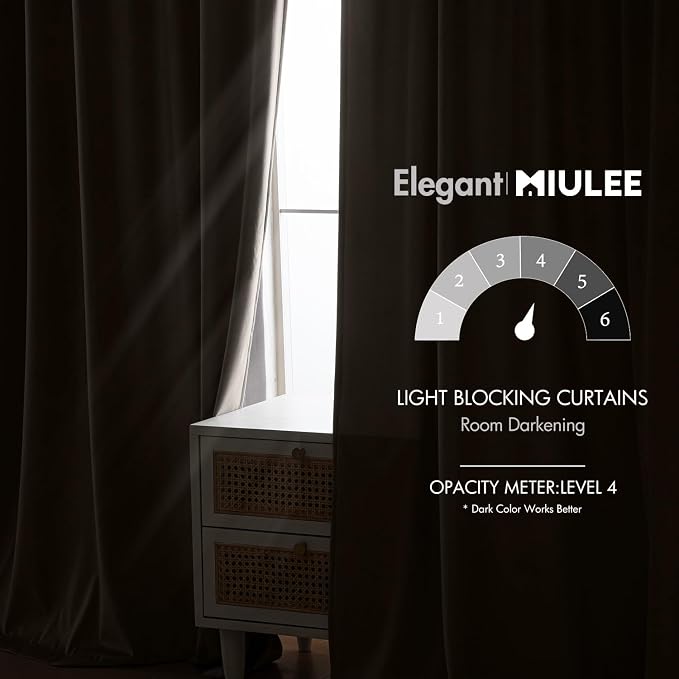 MIULEE Taupe Velvet Curtains 108 inches - Image 5