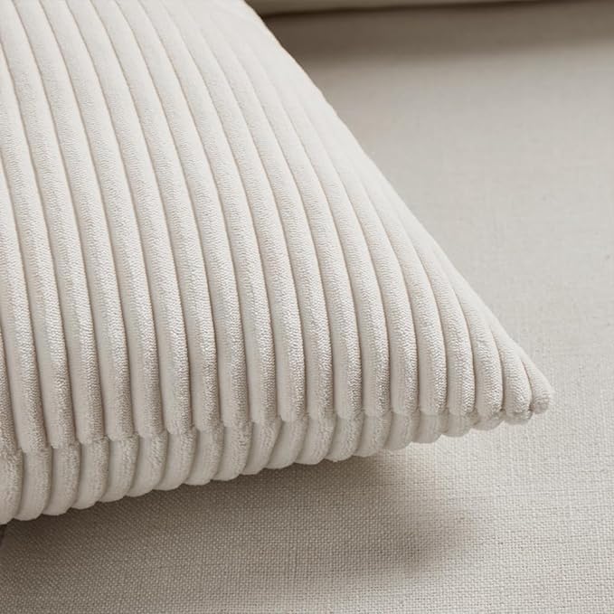 Fancy Homi 2 Packs Cream Long Lumbar Decorative Throw Pillow Covers 12x24 Inch - Image 5