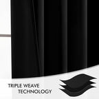 MIULEE Black Back Tab Blackout Curtains 72 Inches Long 2 Panels Set - Image 7