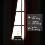 Estelar Textiler Ombre Red and Black Curtains 63 Inch Length 2 Panels, 100% - Image 3