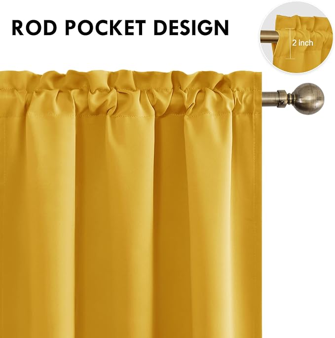 DWCN Blackout Curtains Room Darkening Thermal Insulated Bedroom Curtains Window - Image 4