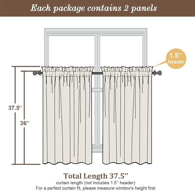 Chyhomenyc Light Purple Sheer Curtains 36 Inch Length, Light Filtering Leaf - Image 4