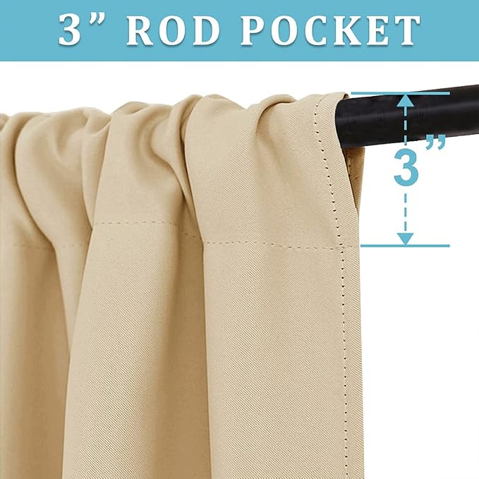 RYB HOME Curtains for Bedroom Living Room 72 inches Long, Thermal Insulated - Image 3