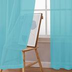 Chyhomenyc Sheer Curtains 63 Inch Length 2 Panels Set, Light Filtering Rod - Image 2