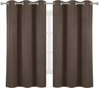 LEMOMO Chocolate Brown Thermal Blackout Curtains/38 x 63 Inch/Set of 2 Panels - Image 2