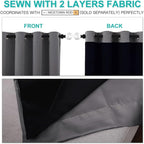 NICETOWN Grey Full Shade Curtain Panels, Pair of Thermal Insulated & Energy - Image 5