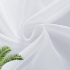 SpaceDresser White Kitchen Sheer Valance Curtains 24 Inch, Voile Sheer Cafe - Image 5