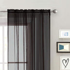 SpaceDresser Sheer Voile Window Treatment Rod Pocket Curtain Panels - Image 3