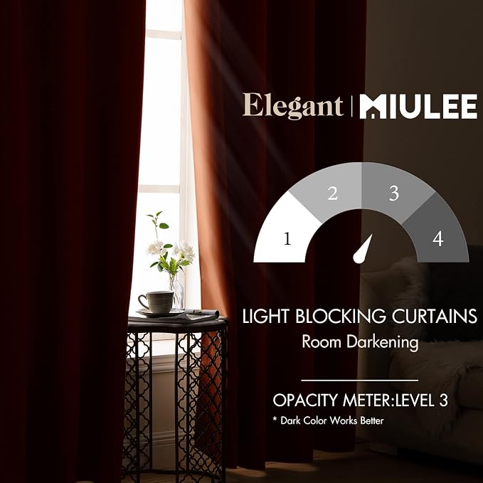 MIULEE 2 Panels Orange Blackout Curtains Room Darkening Thermal Insulated Fall - Image 2
