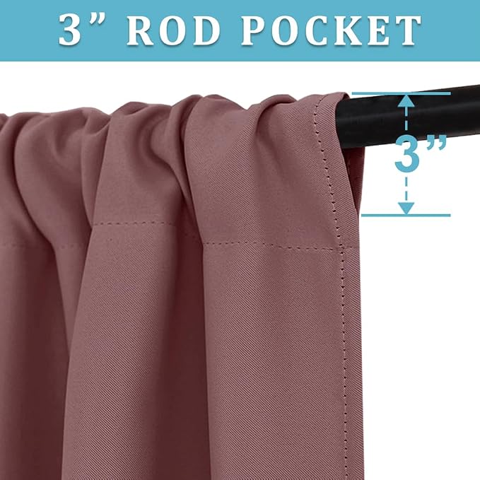 RYB HOME Kitchen Blackout Curtains Over Sink 36 inch Length, Rod Pocket Summer - Image 2